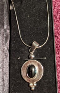 Black Onyx & Silver Necklace $49
